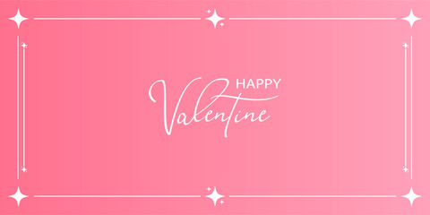 Romantic Valentine&rsquo;s Day Greeting Card Design with Calligraphy Text and Decorative Border