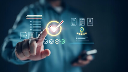 A modern collection of high-resolution technology focusing on human hands interacting with various digital devices and interfaces. These AI-generated artworks feature scenes such as typi