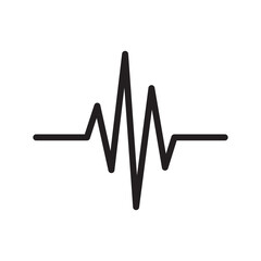Outline heartbeat icon cardiology symbol isolated flat style design.