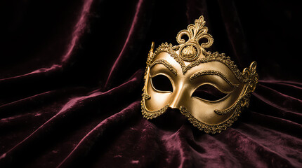 Dark Carnival Table with Mask and Pearls — Luxury Mood