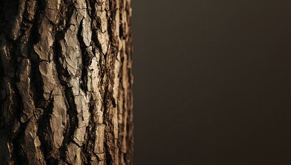 Detailed Close-Up of a Tree Bark with Unique Textures and Patterns