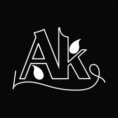 Initial letter Ak logo design