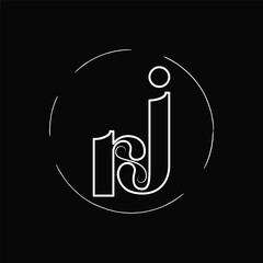 Initial letter rj logo design