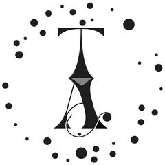 Initial letter TA logo design