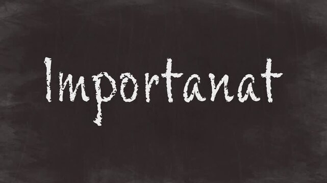 Chalk Text Animation on Chalkboard - Important