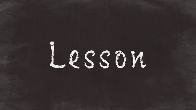 Chalk Text Animation on Chalkboard - Lesson