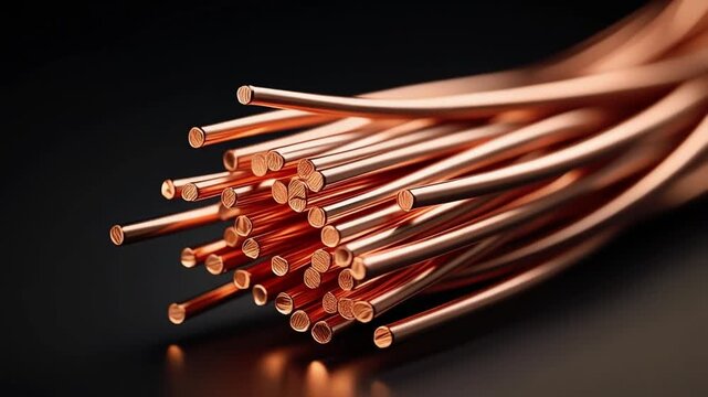 Professional 3D render of high-purity stranded copper conductor showing internal wiring and industrial detail.