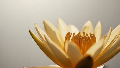 Elegant Yellow Flower Blooming Against a Soft Neutral Background