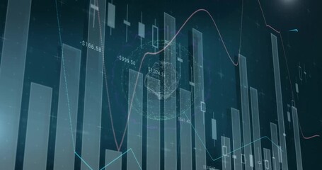 Animation of financial data processing and statistics - Powered by Adobe