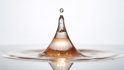 Stunning Water Drop Splash with Clear Reflection and Light Play