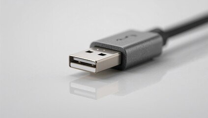 Close-up of USB Cable Connector against Minimalist Background