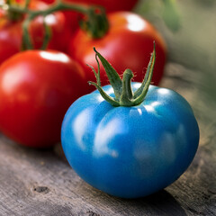 tomates bleu, sur r&eacute;aliste, l&eacute;gume, rouge, frais, sain, organique, r&eacute;gime, agriculture, salade, isol&eacute;, fra&icirc;cheur, v&eacute;g&eacute;tarien, nutrition, juteuse, ingredient, couleur, potager,