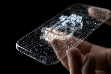 Exploring the future of business with digital currencies and advanced technology through a glowing smartphone concept