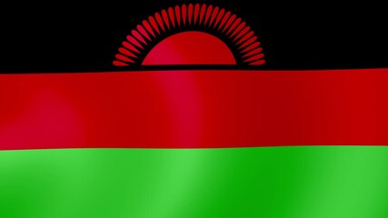 4K Loop Malawi Waving Flag Animation