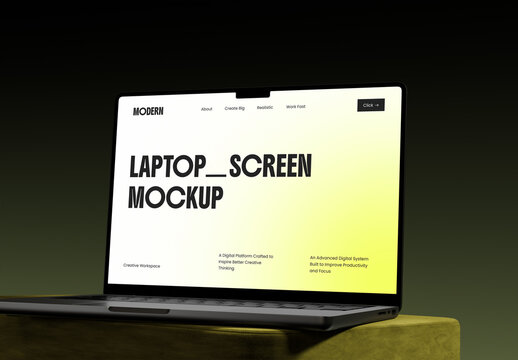 Laptop Mockup Sceen Minimal