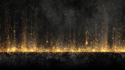 Golden Sparkle Explosion on Dark Textured Background