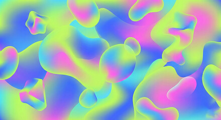 Abstract neon fluid gradient mesh background Y2K