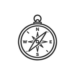 Compass showing cardinal directions, perfect for navigationrelated designs, outdoor adventures, travel, educational materials, and geographyrelated projects.