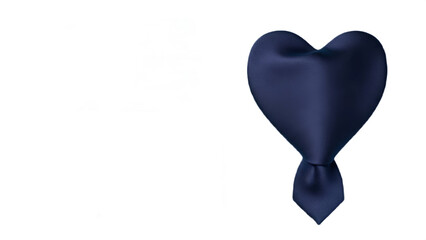 Dark Blue Heart-Shaped Silk Tie isolated on white background