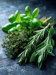 Fresh Herb Bouquet: Basil, Thyme, Rosemary, Sage