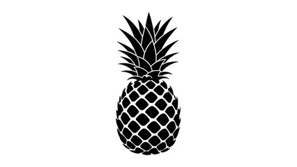 Black and White Pineapple Illustration Design.