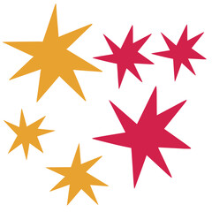 Obraz premium Colorful Abstract Starbust Shapes for Y2K Graphic Design