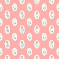 Seamless Hand Painted Floral Pattern with Soft Pastel 
