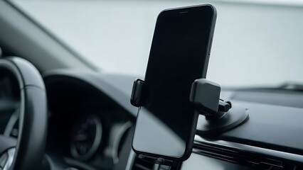 Smartphone in Car Mount on Dashboard for Navigation and Hands-Free Calls