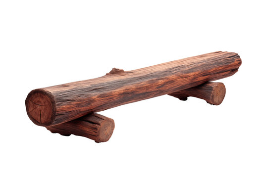 Rustic weathered wooden logs stacked on a dark background isolated on a transparent background timber - Powered by Adobe
