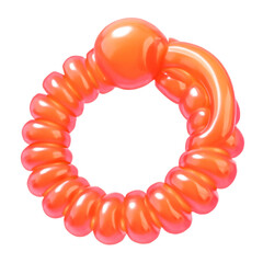 Obraz premium 3D Translucent Orange Spiral Icon On Transparent Background With Shiny And Glossy Finish Representing Geometric Design Elements