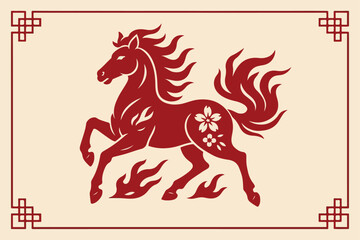 vector logo of fire horse special theme Chinese New Year 2026 4