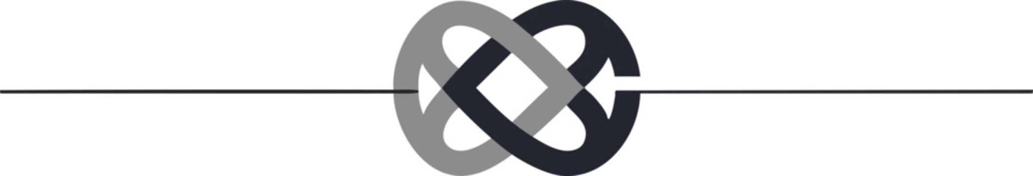Abstract knot infinity symbol design element