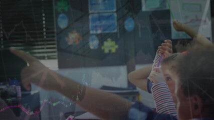 Animation of data processing over diverse schoolchildren learning - Powered by Adobe