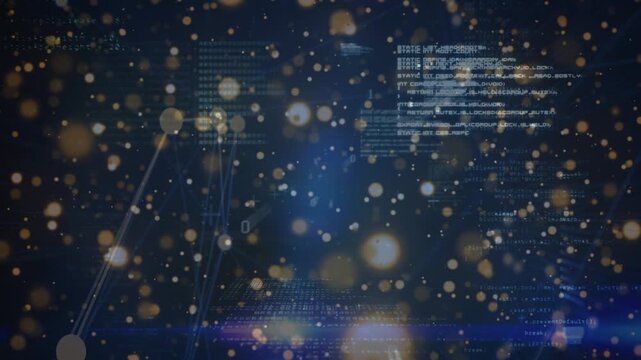 Animation of falling stars and confetti over football court