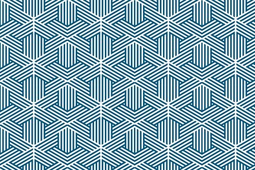 Modern geometric pattern with blue and white stripes