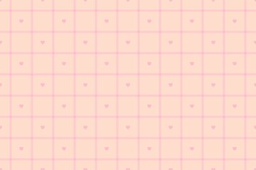 Soft pink heart pattern on beige background for sweet design