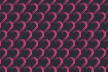 Vibrant pink heart pattern on dark background for love and Valentine's Day