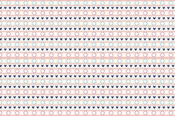 Vibrant heart and diamond pattern with pastel colors and geometric shapes