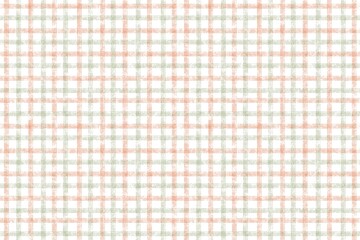 Vibrant plaid pattern with orange and green lines on white background