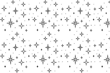 Sparkling star pattern with shining stars on white background