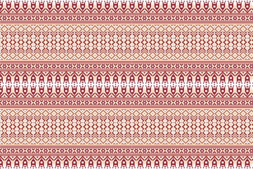 Vibrant traditional folk pattern with intricate red and white designs