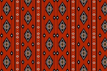 Vibrant Aztec-inspired geometric pattern with diamond shapes