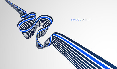 3D lines in perspective vector abstract background, bent ribbon look like stripes wallpaper, curvy road, speed highway sport race theme.