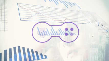 Animation merges cityscape, girl, and gamepad symbolizing digital-world interface. - Powered by Adobe