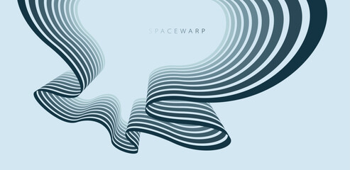 Abstract background with curve lines in perspective, vector wallpaper with stripes dreamy vanishing emotion, smooth and flexible lines design.