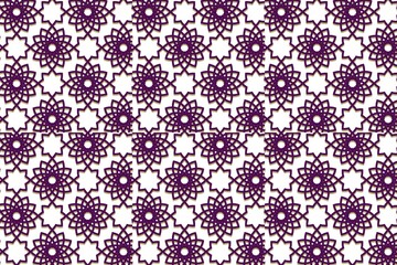 Intricate purple floral pattern on white background for design