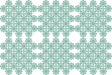 Intricate green star pattern on white background for design