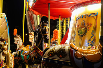 Shiny horse carousel in Gdansk	