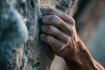 절벽 등반하는 사람의 손