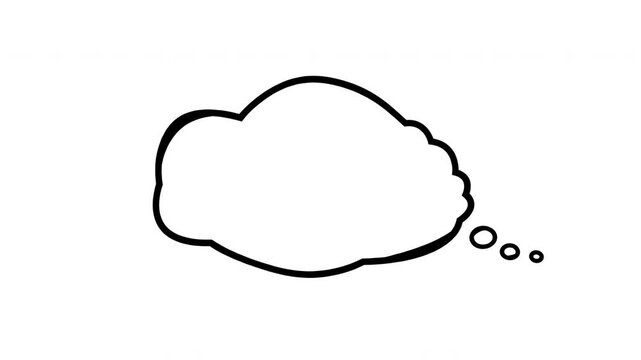 Talk Thinking cartoon cloud doodle bubble animation
